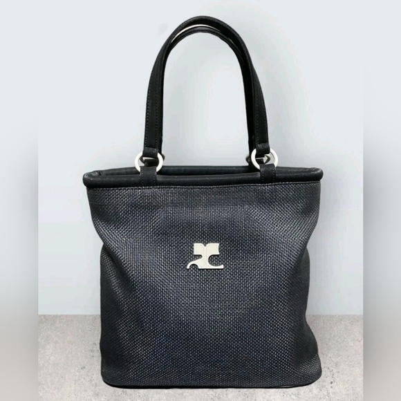 Courreges Handbags - 🇨🇵 Courreges Paris vintage small black canvas tote 🇨🇵